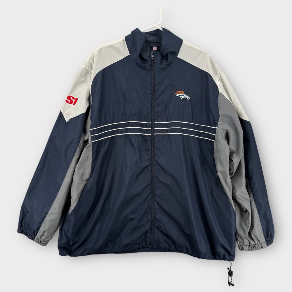 Denver Broncos Windbreaker Jacket Mens XXL Full Zip NFL Team Apparel SI